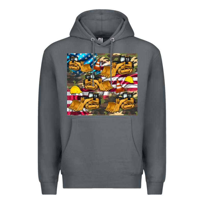Bulldozer Camouflage American Flag Premium Hoodie by Artiststas | Teevron