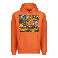 Carrot bulldozer camouflage american flag Premium Hoodie - Artiststas