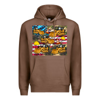 Chestnut bulldozer camouflage american flag Premium Hoodie - Artiststas
