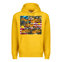 Lemon bulldozer camouflage american flag Premium Hoodie - Artiststas