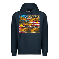 Navy bulldozer camouflage american flag Premium Hoodie - Artiststas