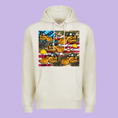Bulldozer Camouflage American Flag Premium Hoodie Designed By Artiststas