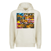 Oatmeal Heather bulldozer camouflage american flag Premium Hoodie - Artiststas