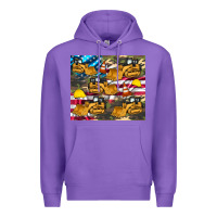 Purple bulldozer camouflage american flag Premium Hoodie - Artiststas