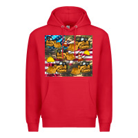 Red bulldozer camouflage american flag Premium Hoodie - Artiststas
