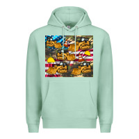 Seafoam bulldozer camouflage american flag Premium Hoodie - Artiststas