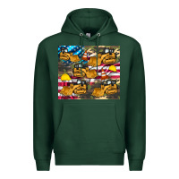 Sports Green bulldozer camouflage american flag Premium Hoodie - Artiststas