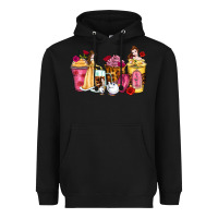 Black princess cartoon coffee cups Heavyweight Hoodie - Zillion Design Studio