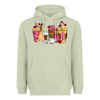 Matcha princess cartoon coffee cups Heavyweight Hoodie - Zillion Design Studio