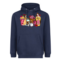 Navy princess cartoon coffee cups Heavyweight Hoodie - Zillion Design Studio