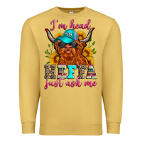 Antique Gold i'm head heffa just ask me Premium Sweatshirt - Zillion Design Studio