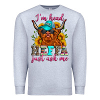 Heather Grey i'm head heffa just ask me Premium Sweatshirt - Zillion Design Studio
