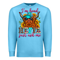 Ocean Blue i'm head heffa just ask me Premium Sweatshirt - Zillion Design Studio