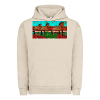 Pigment French Oak horses roses ann cactuses license plate Urban Hoodie - Artiststas