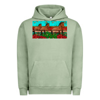 Pigment Oil Green horses roses ann cactuses license plate Urban Hoodie - Artiststas