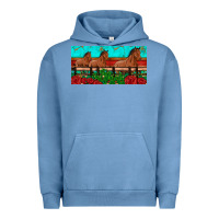 Pigment Pebble Blue horses roses ann cactuses license plate Urban Hoodie - Artiststas