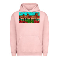 Pigment Salmon horses roses ann cactuses license plate Urban Hoodie - Artiststas