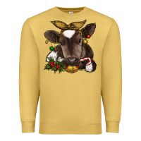 Christmas Baby Cow Premium Sweatshirt | Teevron