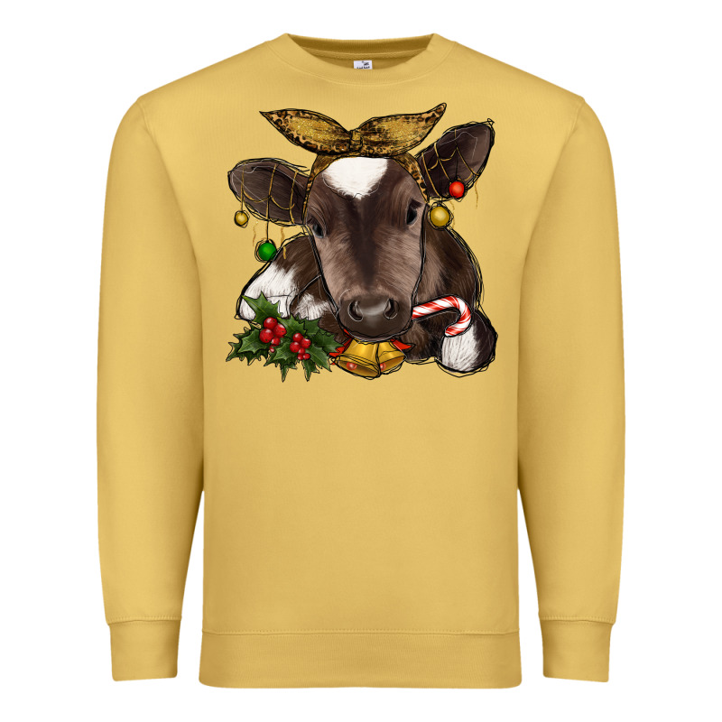 Christmas Baby Cow Premium Sweatshirt by RanaPortraitStore | Teevron