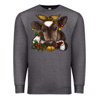 Charcoal Heather christmas baby cow Premium Sweatshirt - RanaPortraitStore
