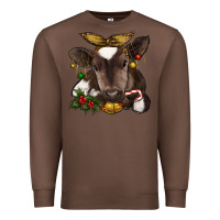 Chestnut christmas baby cow Premium Sweatshirt - RanaPortraitStore