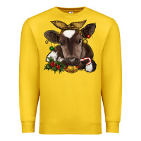 Lemon christmas baby cow Premium Sweatshirt - RanaPortraitStore