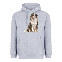Heather Grey Australian shepherd Heavyweight Hoodie - RanaPortraitStore