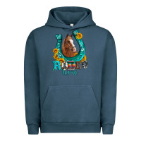 Pigment Midnight Navy horseshoe rodeo time Urban Hoodie - Artiststas