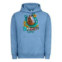 Pigment Pebble Blue horseshoe rodeo time Urban Hoodie - Artiststas