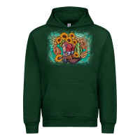 Forest Green cowboy boots sunflower Urban Hoodie - AdoDesignShop