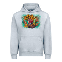 Heather Grey cowboy boots sunflower Urban Hoodie - AdoDesignShop