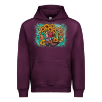 Mauve Wine cowboy boots sunflower Urban Hoodie - AdoDesignShop