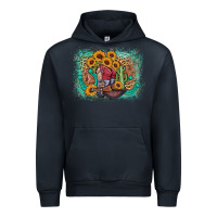 Navy cowboy boots sunflower Urban Hoodie - AdoDesignShop