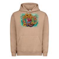 Pigment Burro cowboy boots sunflower Urban Hoodie - AdoDesignShop