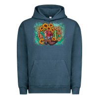 Pigment Midnight Navy cowboy boots sunflower Urban Hoodie - AdoDesignShop