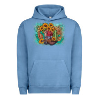 Pigment Pebble Blue cowboy boots sunflower Urban Hoodie - AdoDesignShop