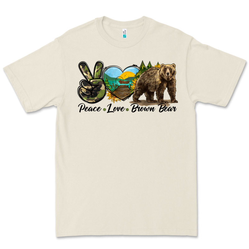Peace Love Brown Bear Premium Tee by LillyAllenDesigns | Teevron