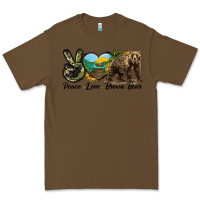 Cacao Peace Love Brown Bear Premium Tee - LillyAllenDesigns