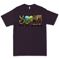 Plum Peace Love Brown Bear Premium Tee - LillyAllenDesigns