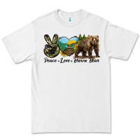 White Peace Love Brown Bear Premium Tee - LillyAllenDesigns