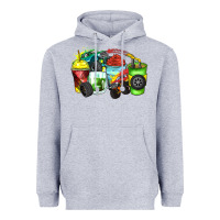 Heather Grey monster truck coffee cups Heavyweight Hoodie - Zillion Design Studio