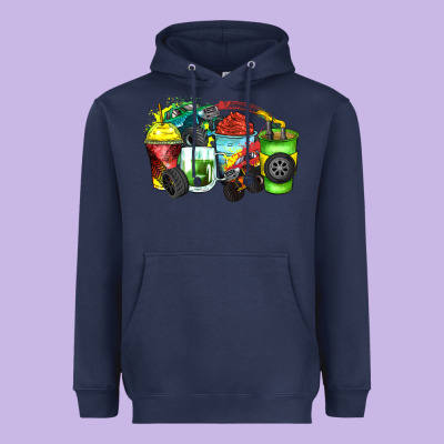 Monster Truck Coffee Cups Heavyweight Hoodie Designed By Zillion Design Studio