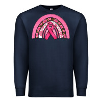 Navy breast cancer rainbow Premium Sweatshirt - RanaPortraitStore