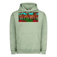 Pigment Oil Green horses roses ann cactuses license plate Urban Hoodie - Artiststas