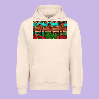 Horses Roses Ann Cactuses License Plate Urban Hoodie Designed By Artiststas