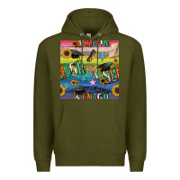 Army Green graduation seamless pattern Premium Hoodie - BundleAndBundleShop