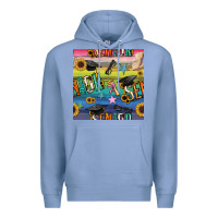 Colony Blue graduation seamless pattern Premium Hoodie - BundleAndBundleShop