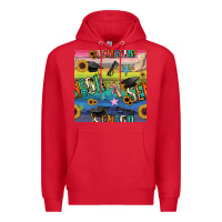 Red graduation seamless pattern Premium Hoodie - BundleAndBundleShop
