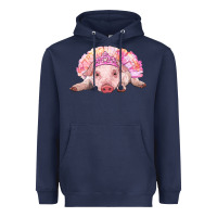 Navy Balerina Baby Pig With Tutu Heavyweight Hoodie - RanaPortraitStore