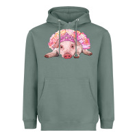 Sage Balerina Baby Pig With Tutu Heavyweight Hoodie - RanaPortraitStore
